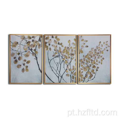 Tela flutuante de ramos asiáticos modernos com vários painéis